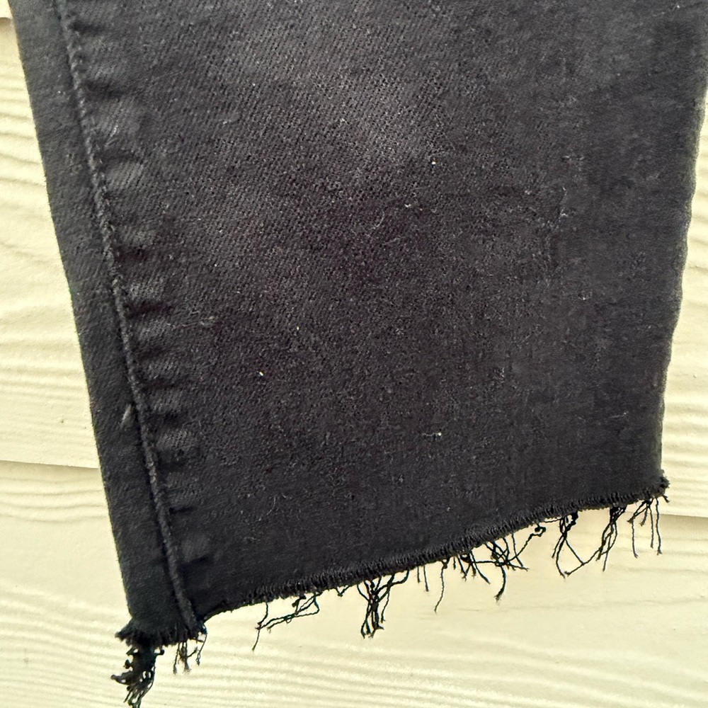 MOTHER The Rascal Ankpe Fray High Rise Black Jeans - Picture 6 of 15